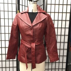 East 5th red leather jacket